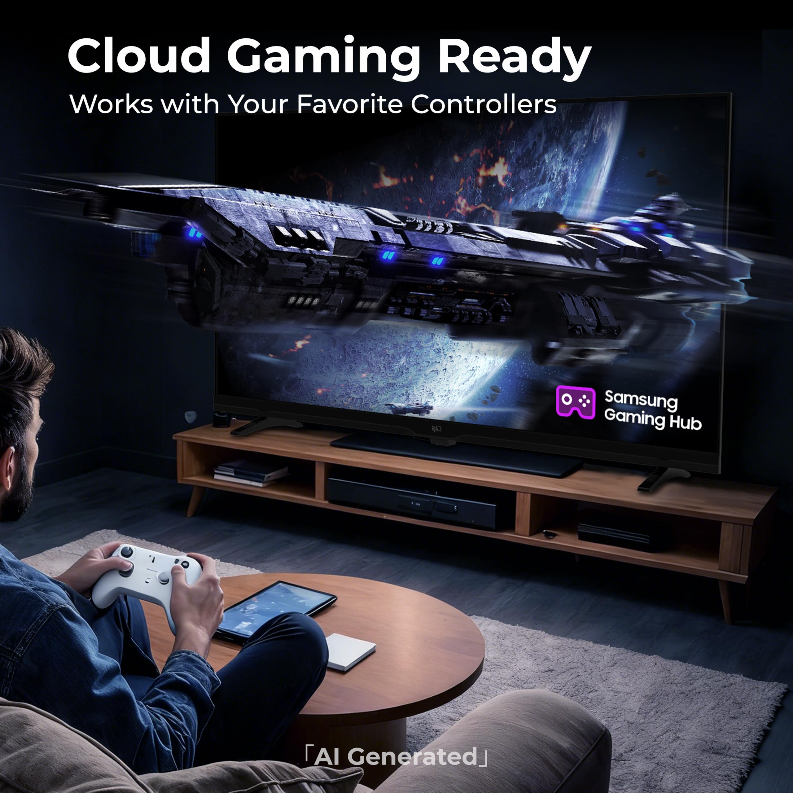 FPD 32 Inch Smart TV 720p HD Powered by Tizen OS Compatible with Samsung TV Plus, Dolby Audio, HDR 10, Gaming Hub, SmartThings, Voice Control, Built-in Miracast, Flat Screen Television (AT32-P1, 2026) 🍁 All In One Marketplace Canada
