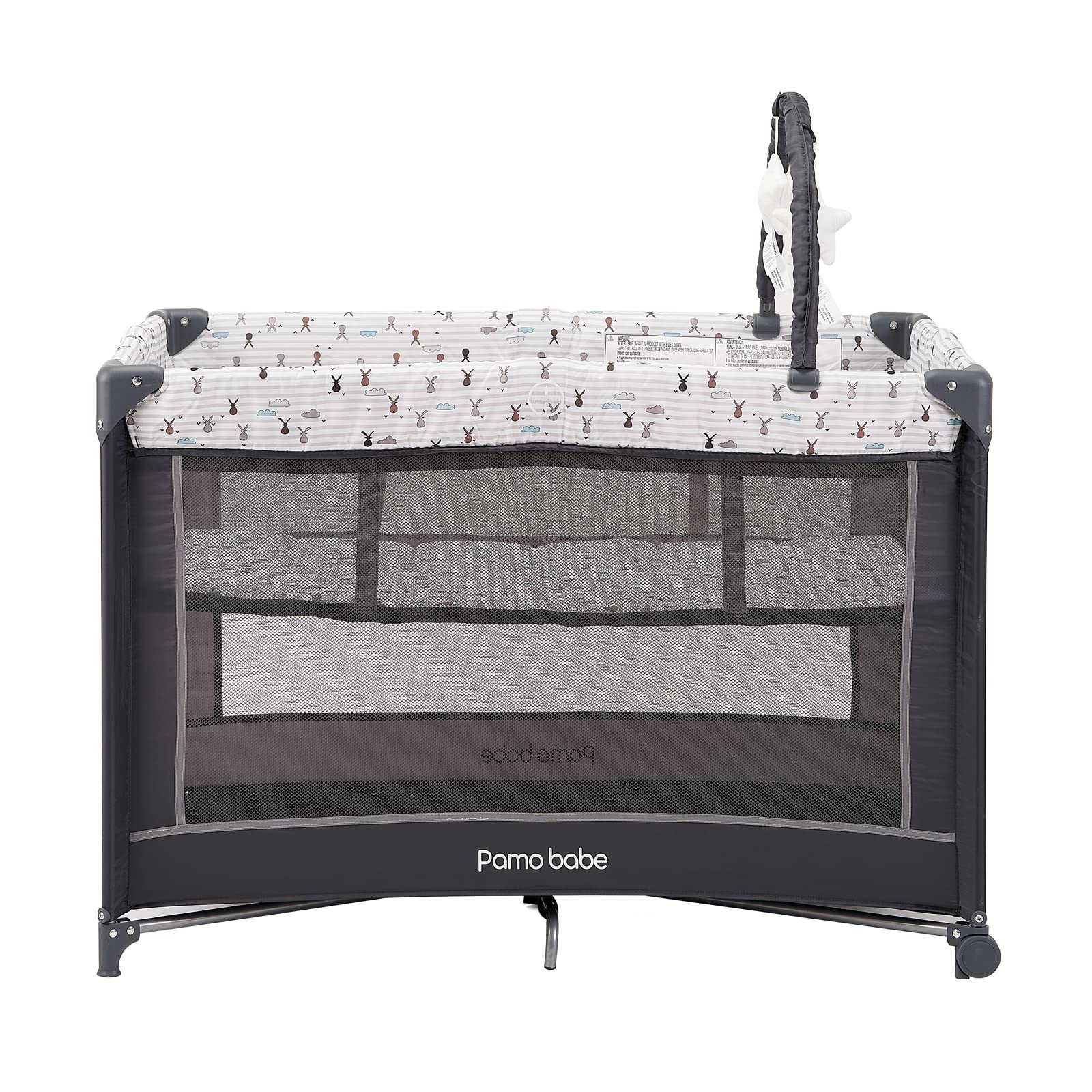 Pamo Babe Portable Baby Playpen, Lightweight Travel Playard with Mattress and Wheels (Rabbit) 🍁 All In One Marketplace Canada