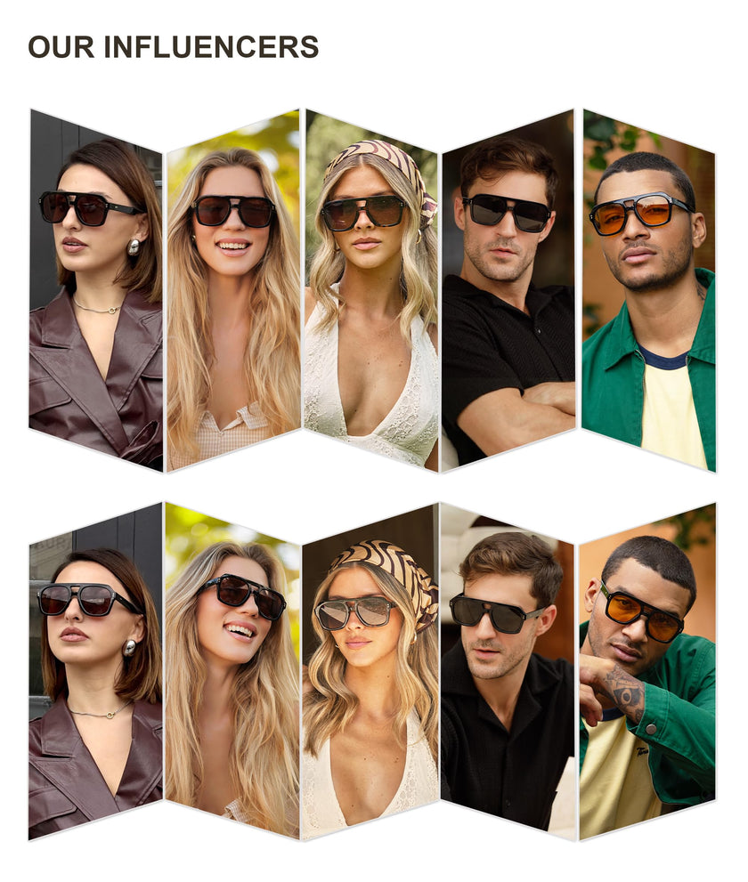SOJOS Retro Thick Polarized Aviator Sunglasses for Women Men, Large Trendy Bold Square Pilot Shades SJ2385, Brown Tortoise/Brown 🍁 All In One Marketplace Canada