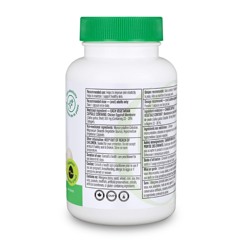 Organika Canadian-Made Vegetarian Collagen - Sourced From Natural Eggshell Membrane | For Healthier Skin, Hair, Nails and Joints - 60vcaps 🍁 All In One Marketplace Canada