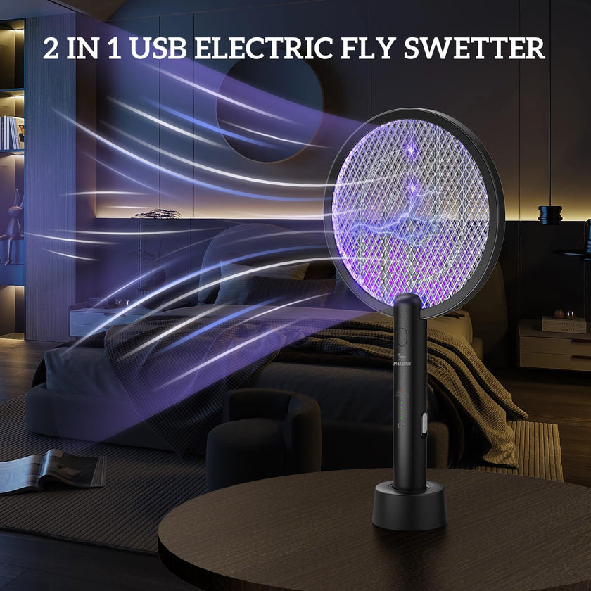 PALONE Bug Zapper Racket, Electric Bug Zapper, 4000V Electric Swatter 3 Layers Lamp, Indoor Zapper Without Waving Hands for Kitchen, Home, Garden and Outdoors(Black) 🍁 All In One Marketplace Canada