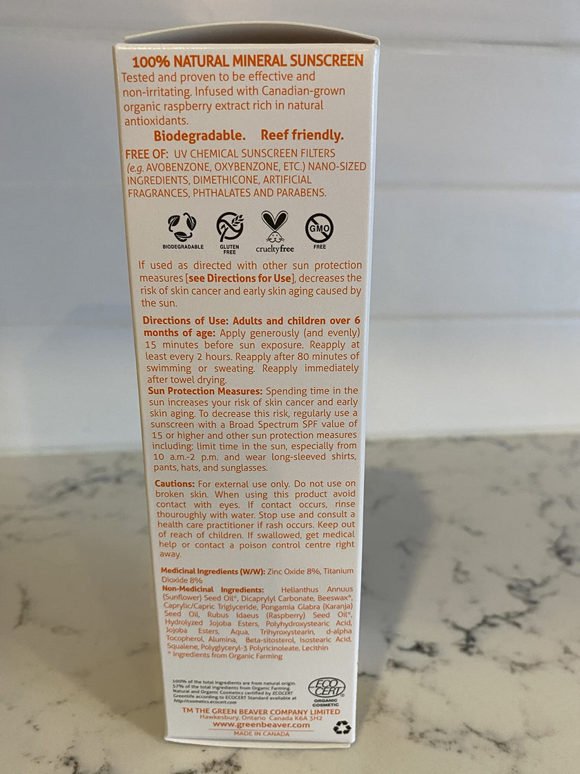 Green Beaver SPF 40 Sport Sunscreen for Kids, 100% Natural Lotion, Reef Safe, Mineral made with Organic Ingredients, Broad-Spectrum UVA and UVB Sun Protection, Water and Sweat resistant, Benzene-free, Hypoallergenic and Hydrating for the Skin, 90ml