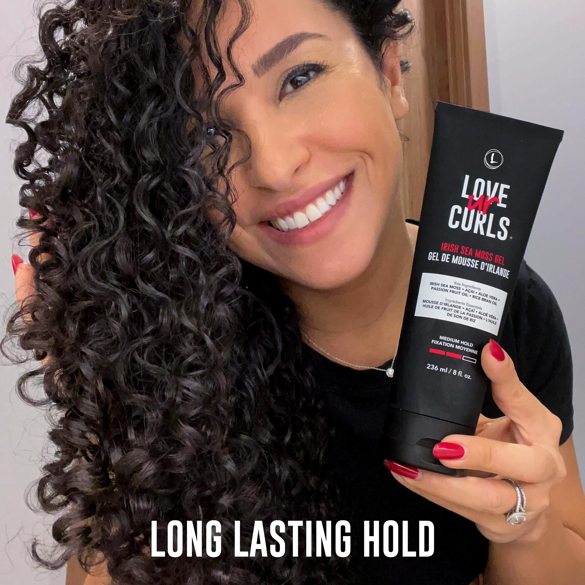 Love Ur Curls Irish Sea Moss Hair Gel, Medium Hold Hair Styling Curling Gel for Defined Curly Hair, Waves & Coils, Vegan, Cruelty Free, 236mL 🍁 All In One Marketplace Canada