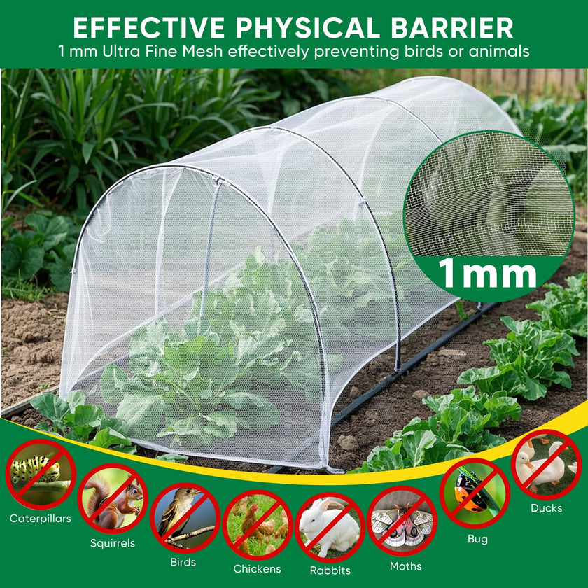 Ultra Fine Insect Mesh Garden Netting 3M x 15M, Extra Large Insect & Bird Barrier Netting, Crop Protection Plants Netting for Vegetables, Fruit Trees, Greenhouse, Customizable Plant Cover Protection 🍁 All In One Marketplace Canada