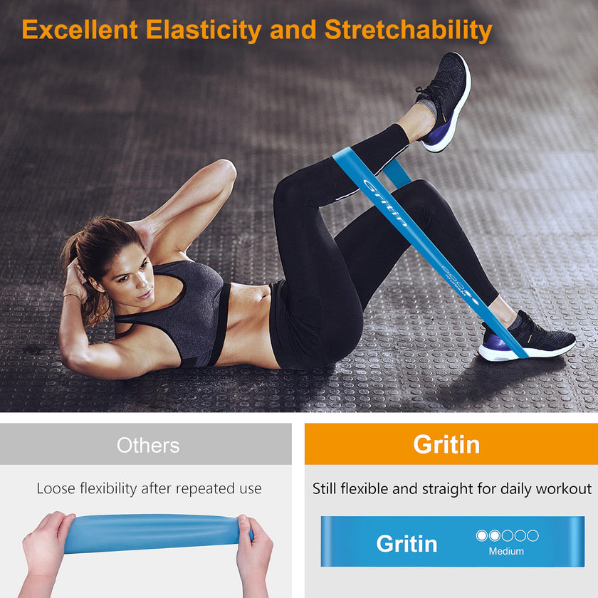 Gritin Resistance Bands, Set of 5 Skin-Friendly Resistance Exercise Band 🍁 All In One Marketplace Canada