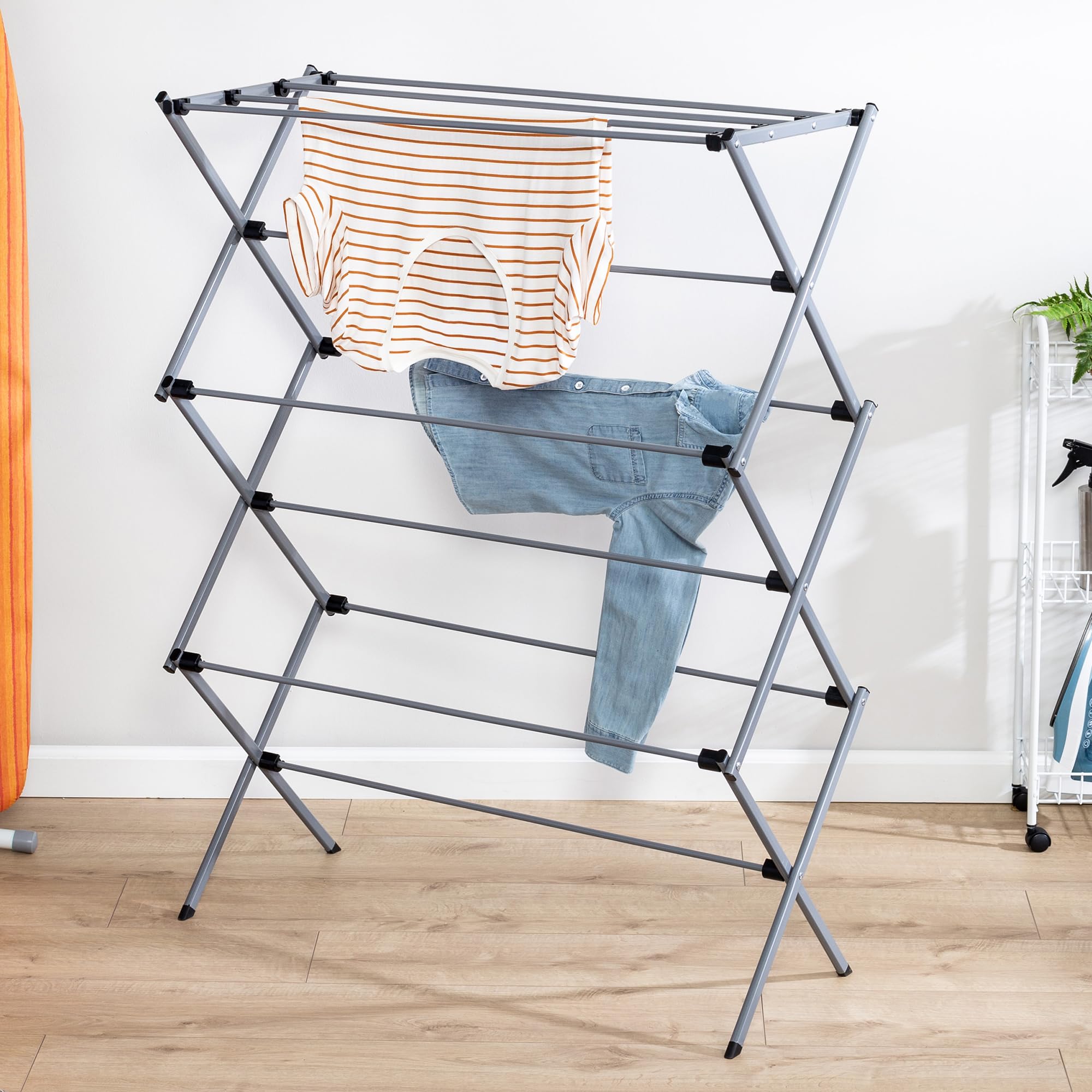 Honey-Can-Do Oversize Collapsible Clothes Drying Rack DRY-09066 Silver, 50 lbs 🍁 All In One Marketplace Canada