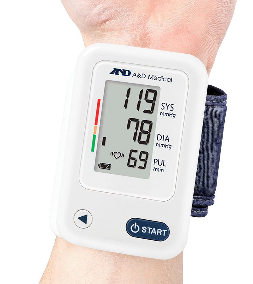 A&D Medical Wrist Blood Pressure Monitor for Home Use - UB-525CN, BP Adjustable Cuff (5.3-8.5