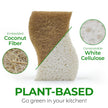 AIRNEX 12 Pack Natural Sponges for Dishes - Biodegradable Sponges for Kitchen - Plant Based Cellulose & Coconut Natural Dish Sponge - Non Toxic Eco Friendly Sponges, Non Scratch Kitchen Scrubber 🍁 All In One Marketplace Canada