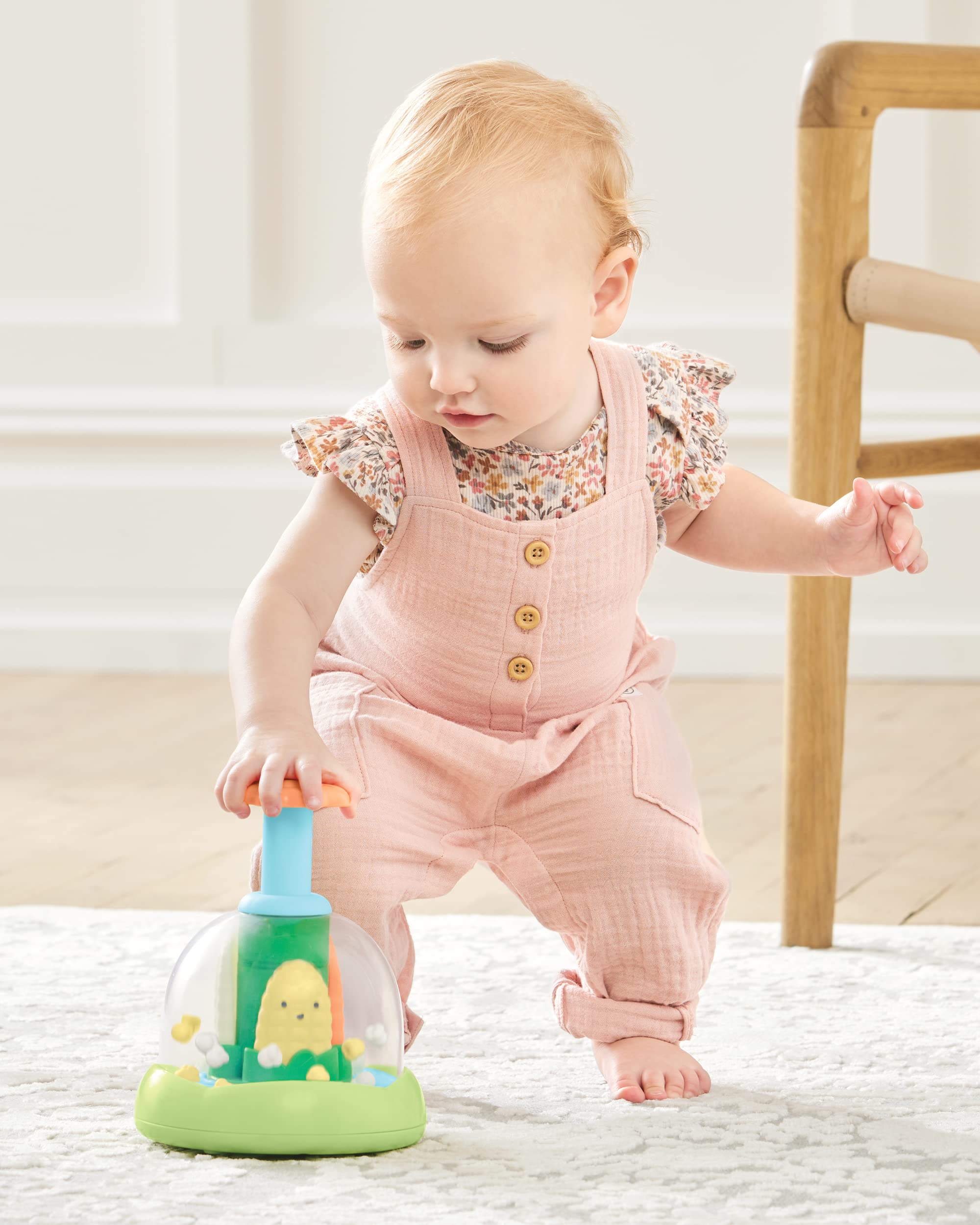 Skip Hop Press & Spin Baby Toy, Farmstand What's Poppin Corn Spinner 🍁 All In One Marketplace Canada