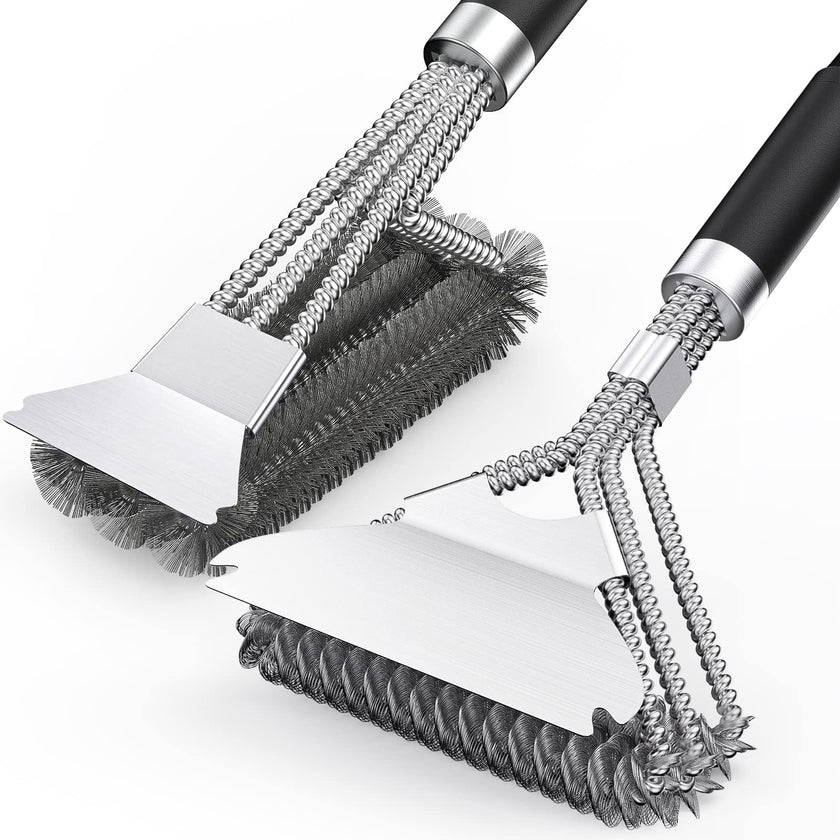 2 Packs BBQ Grill Brush, BBQ Brush Cleaner for Grill, Stainless Steel BBQ Cleaning Brush with Scraper, BBQ Accessories Suitable for Gas, Charcoal, Infrared & Barbecue Grill 🍁 All In One Marketplace Canada