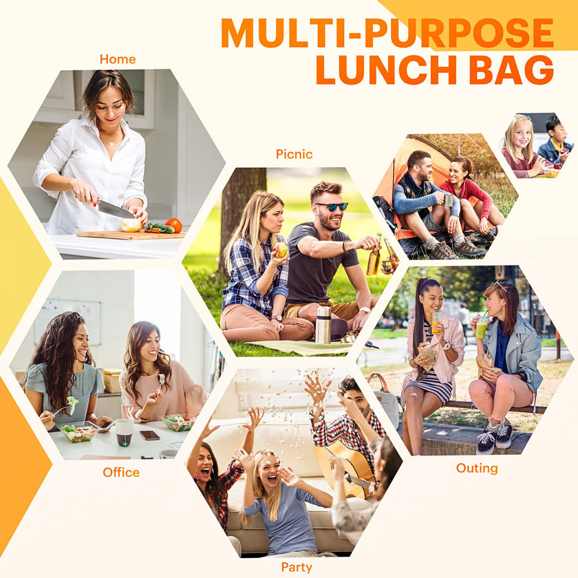 Lunch Bag for Women & Men Adult Insulated Lunch Box, Small Leakproof Cooler Food Lunch Containers Reusable High Capacity Lunch Tote Bags for Work, Travel, Outdoor 🍁 All In One Marketplace Canada
