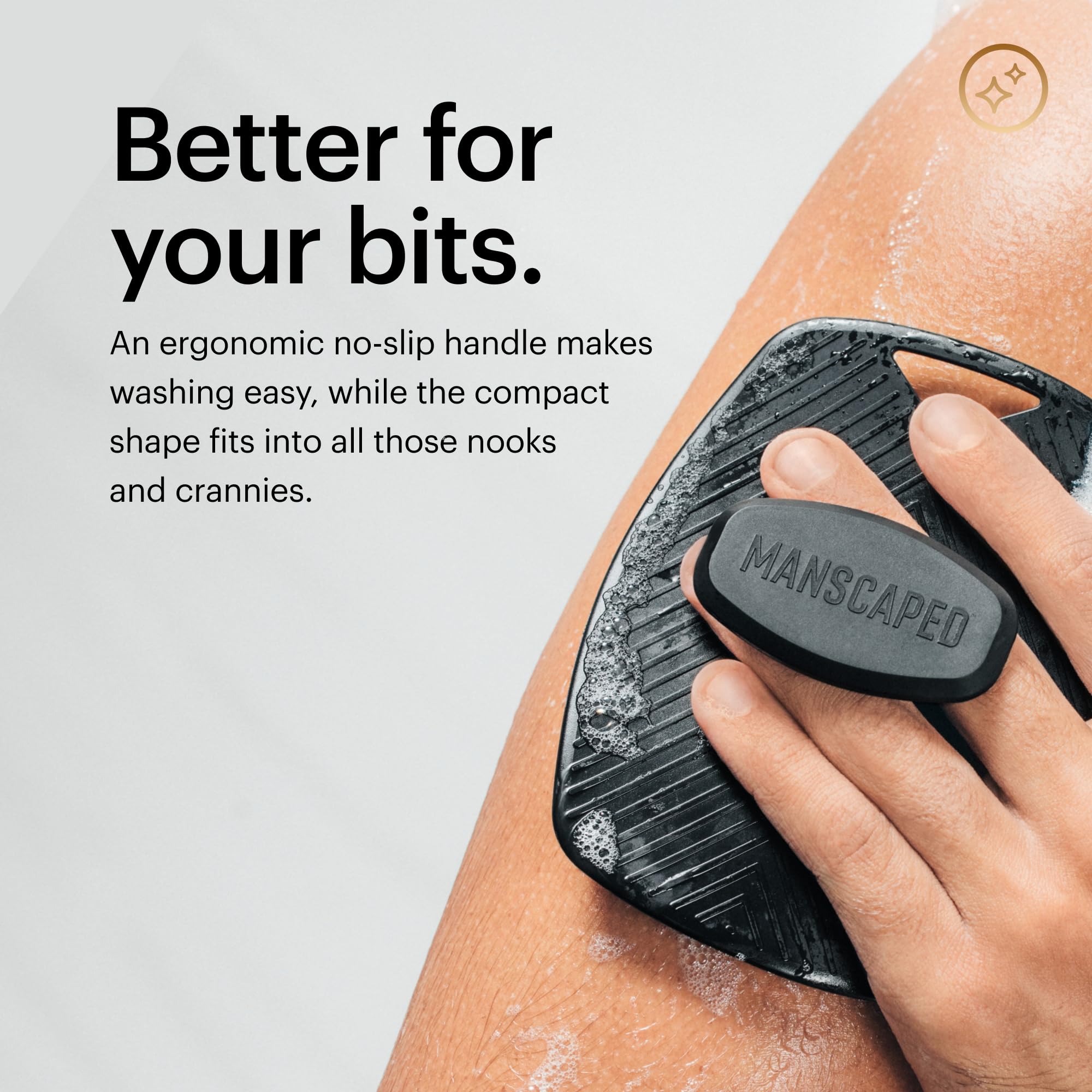 MANSCAPED® The Body Buffer Premium Silicone Scrubber for Nourishing, Cleaning & Exfoliating Your Skin - Lather Boosting Bristles with Ergonomic No-Slip Handle, Long-Lasting & Easy to Clean (1-Pack) 🍁 All In One Marketplace Canada