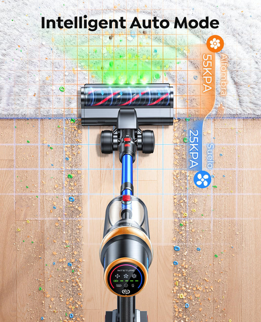 INTETURE Cordless Vacuum Cleaner, 650W 55KPA 70Mins (ECO) Vacuum Cleaners with LED Display, Self-Standing Cordless Vacuum, Anti-Tangle, Rechargeable Stick Vacuum for Home/Pet Hair/Carpet 🍁 All In One Marketplace Canada