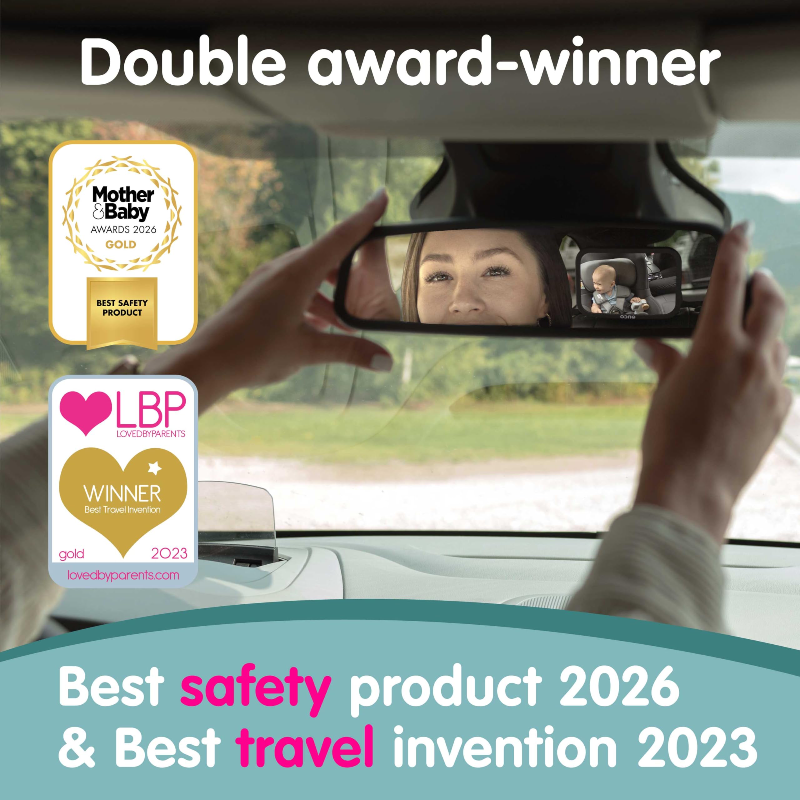 Onco Baby Car Mirror for Back Seat - Double Award-Winning, 100% Shatterproof Mirror, 360° Baby Must Haves, New Born Essentials, Car Mirror Rear Facing, Universal & Shake-Proof 🍁 All In One Marketplace Canada