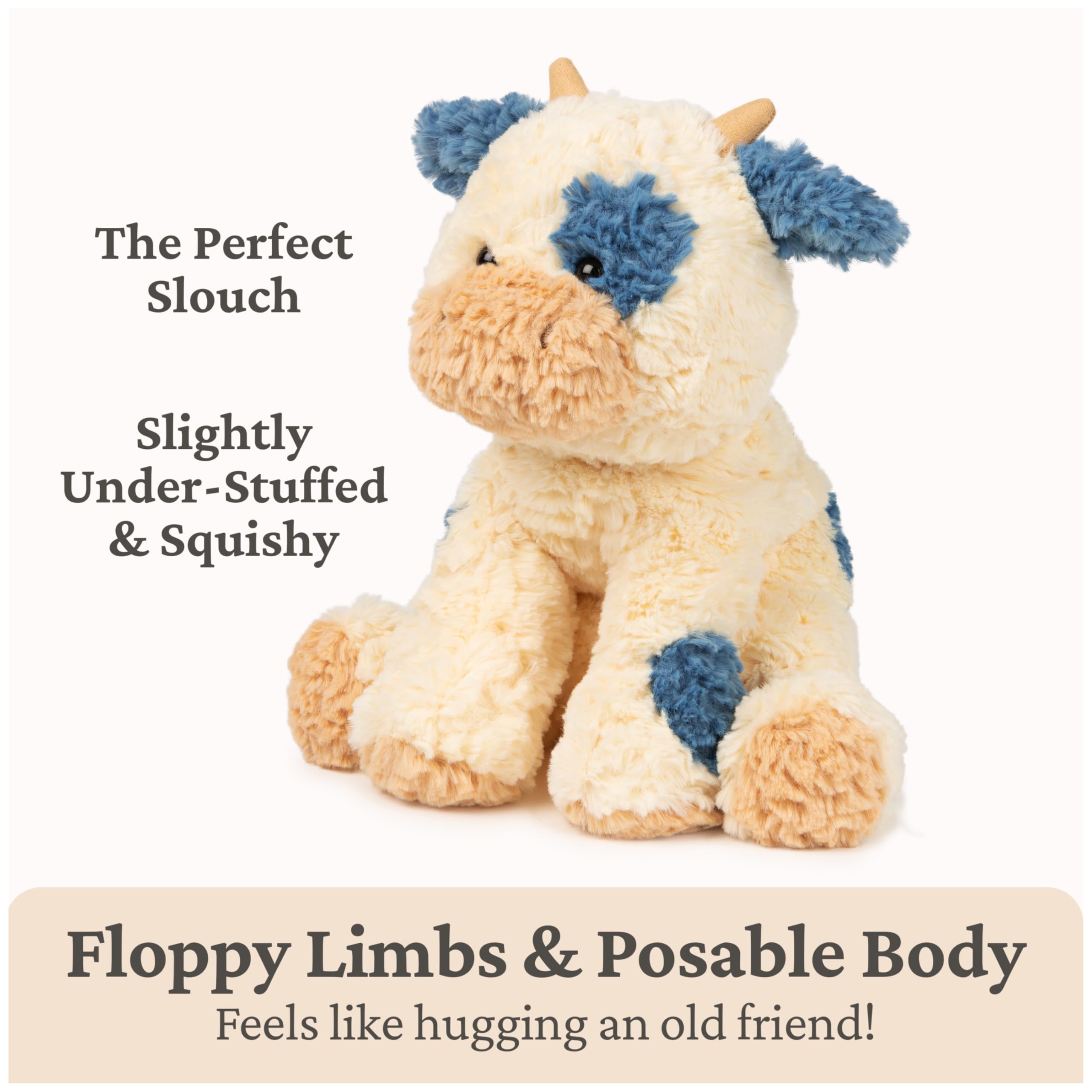 GUND Cozys Collection Cow, Stuffed Animal for Ages 0 and Up, Spring Decor Plush Toy, Cream/Blue, 10” 🍁 All In One Marketplace Canada