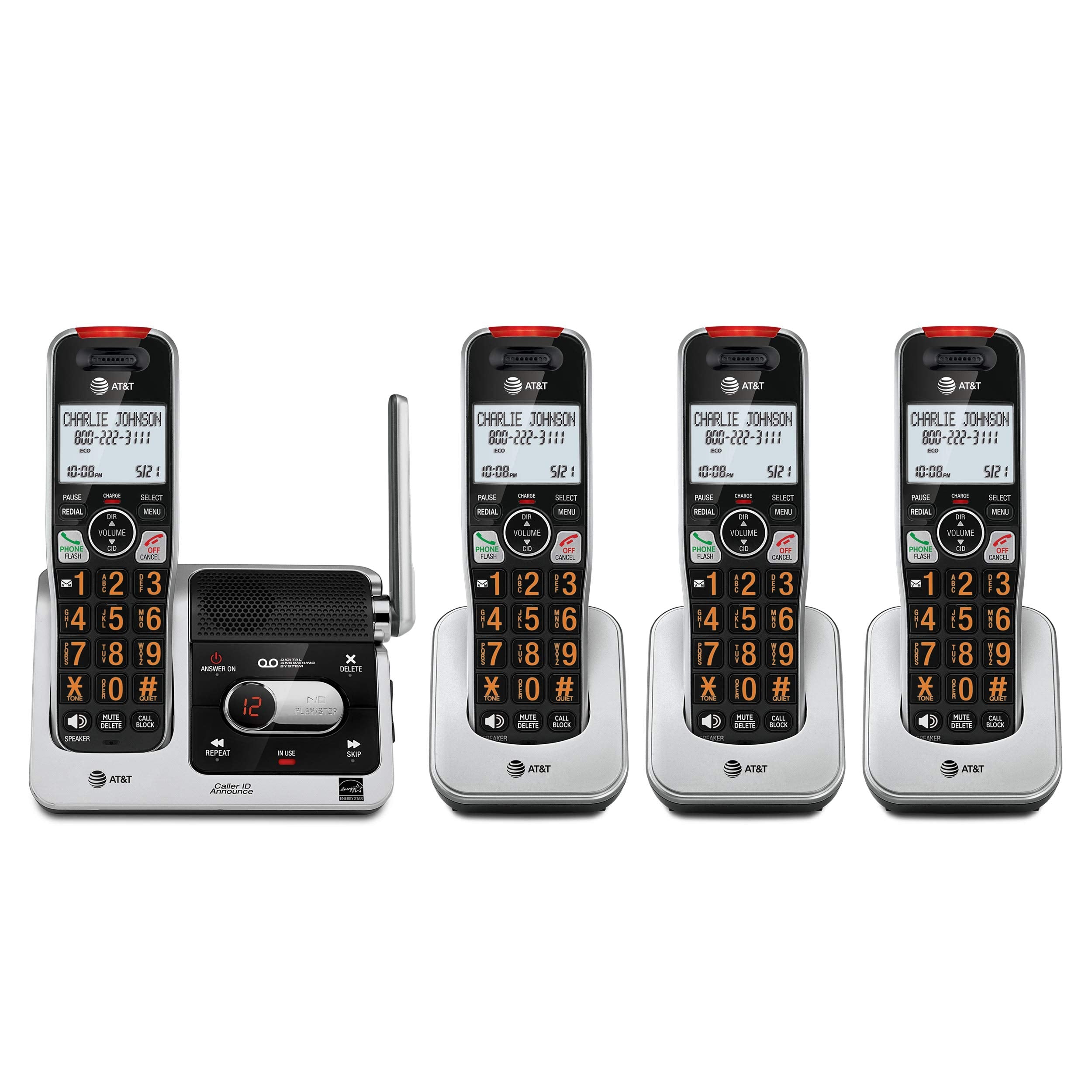 AT&T BL102-4S 4-Handset Cordless Phone with Answering System, 2