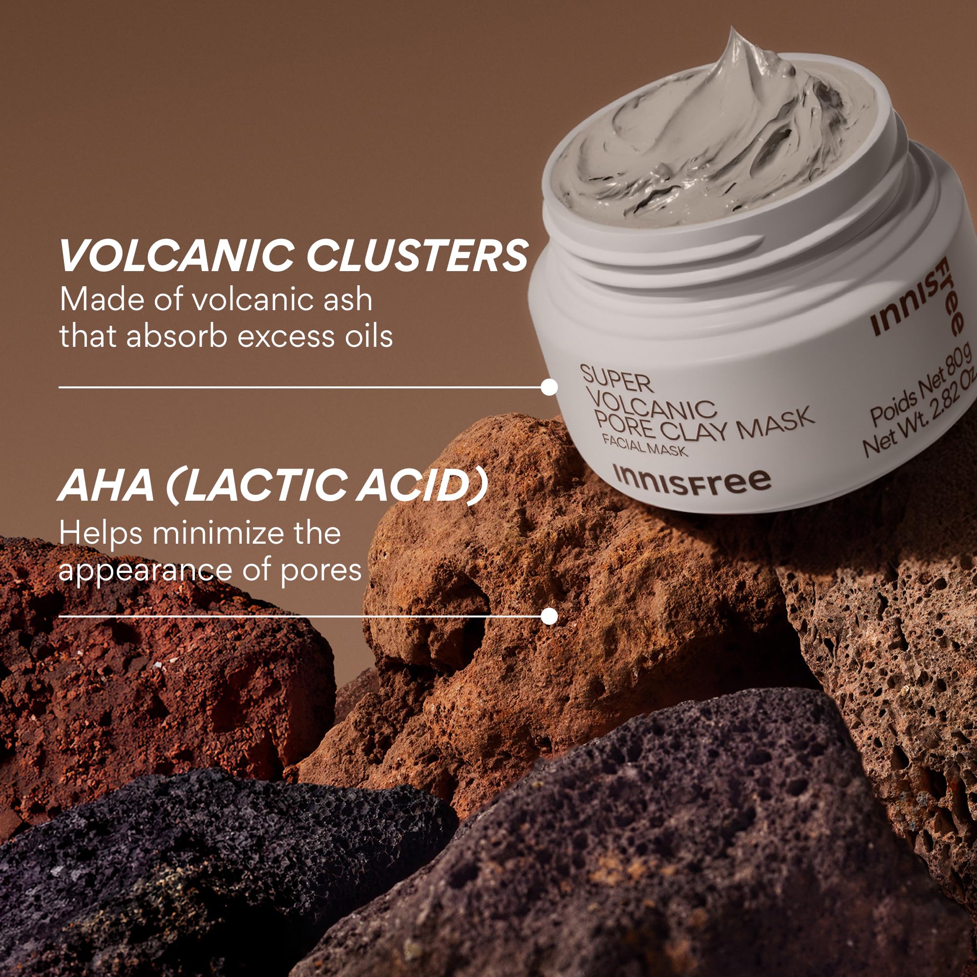 Innisfree Super Volcanic Clay Mask, Premium Korean Skincare with AHA and Natural Clusters for Deep Pore Detox, Gentle Exfoliation, Oil Control 🍁 All In One Marketplace Canada