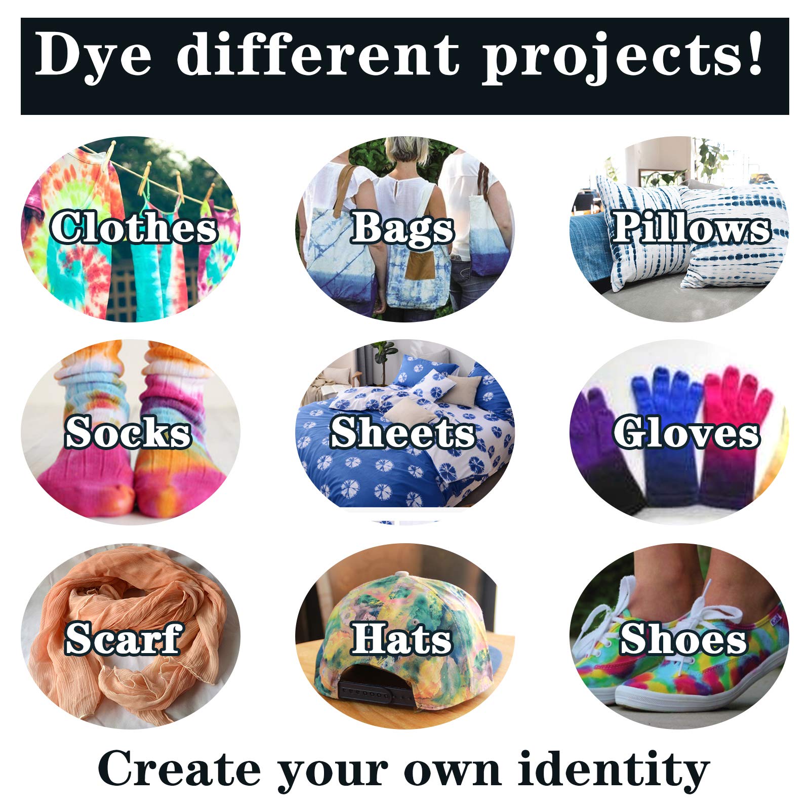 WINSONS Tie Dye Kit, 20 Colours Non Toxic Permanent Fabric Dye Art Set for Kids Women for Homemade Party Creative Group Activities DIY Gift 🍁 All In One Marketplace Canada