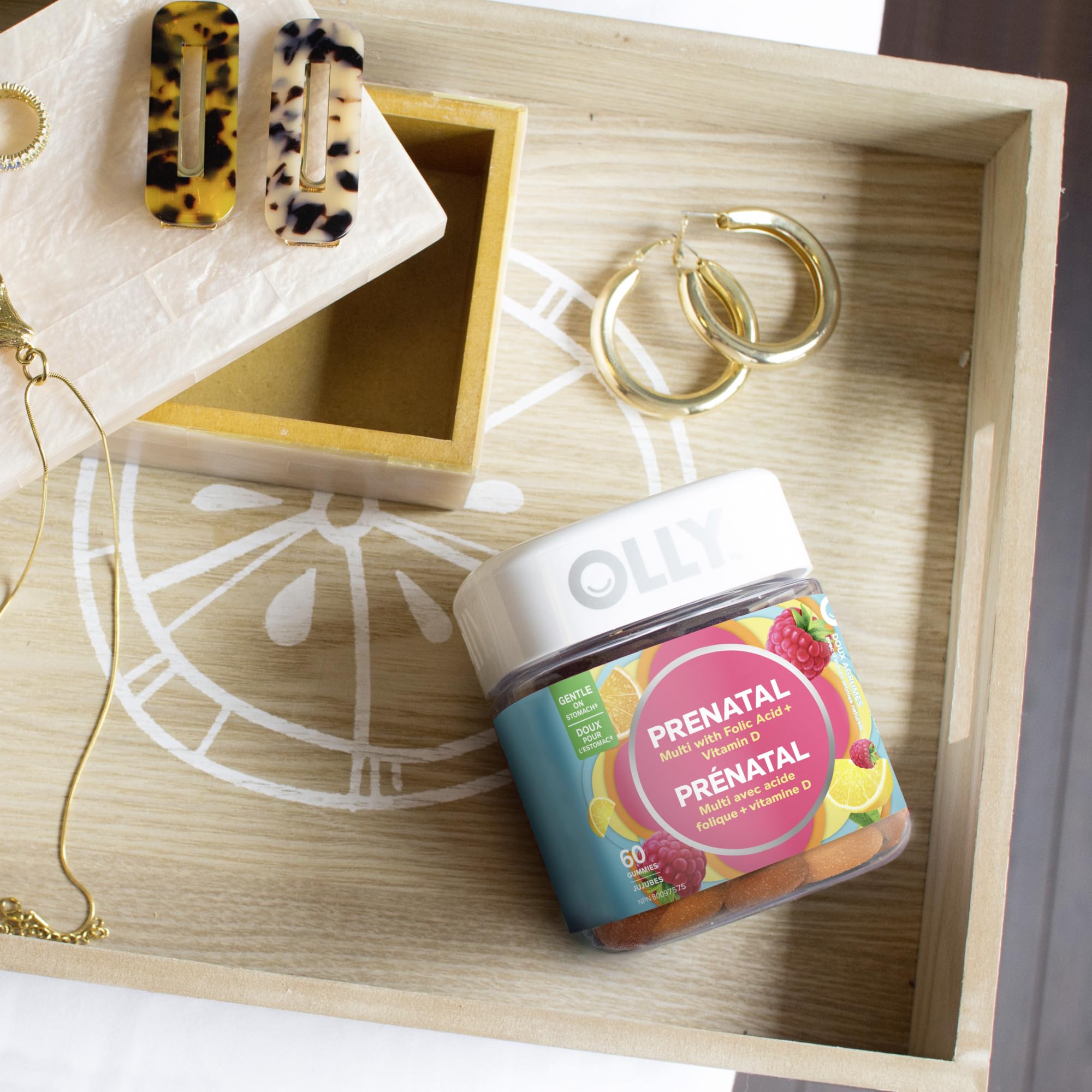 OLLY Prenatal Gummy Supplement Sweet Citrus Multivitamin to help support Mommy & Baby, with no artificial flavours and colours, 30 day supply (60 gummies) 🍁 All In One Marketplace Canada