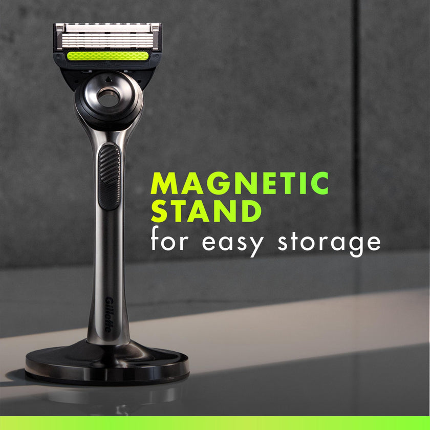 Gillette Razor Blades for Men, Gillette Labs Exfoliating Razors 5-Blade, 1 Handle + 4 Refill + Premium Magnetic Stand 🍁 All In One Marketplace Canada