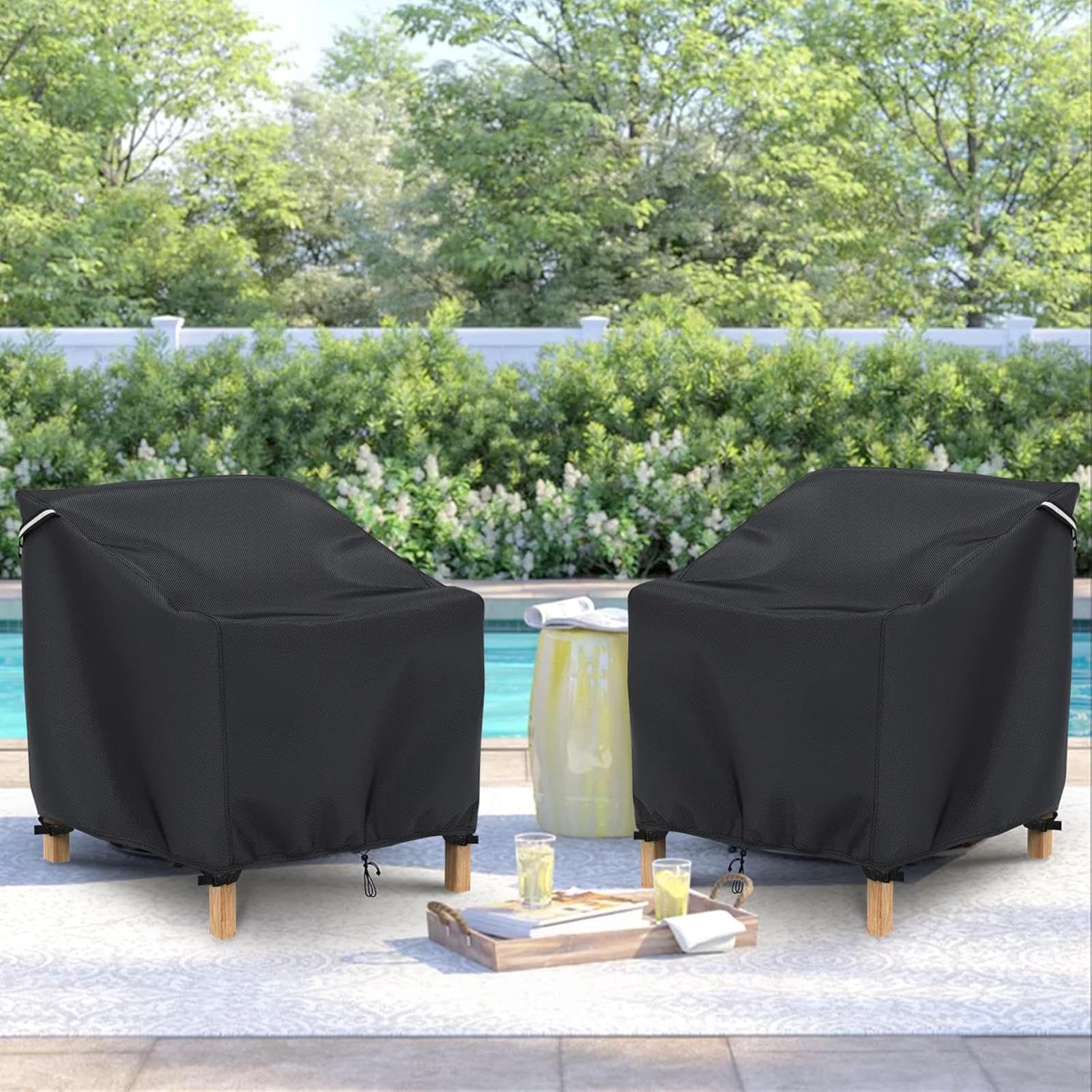 Gasadar Patio Chair Cover-2 Pack, Heavy Duty Waterproof UV Resistant Anti-Fading Chair Covers for Lawn Outdoor Furniture Chairs,33