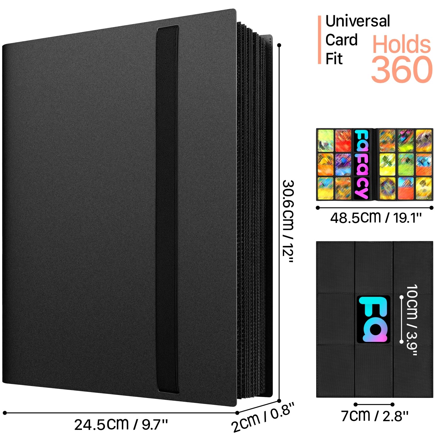 【2026】Trading Card Binder 9 Pocket, Hockey Card Binder with Sleeves Anti-open Strap Waterproof 20-Page 360 Game Cards Binder Holder Gift for Baseball/Soccer/Basketball/Football Cards Collector 🍁 All In One Marketplace Canada