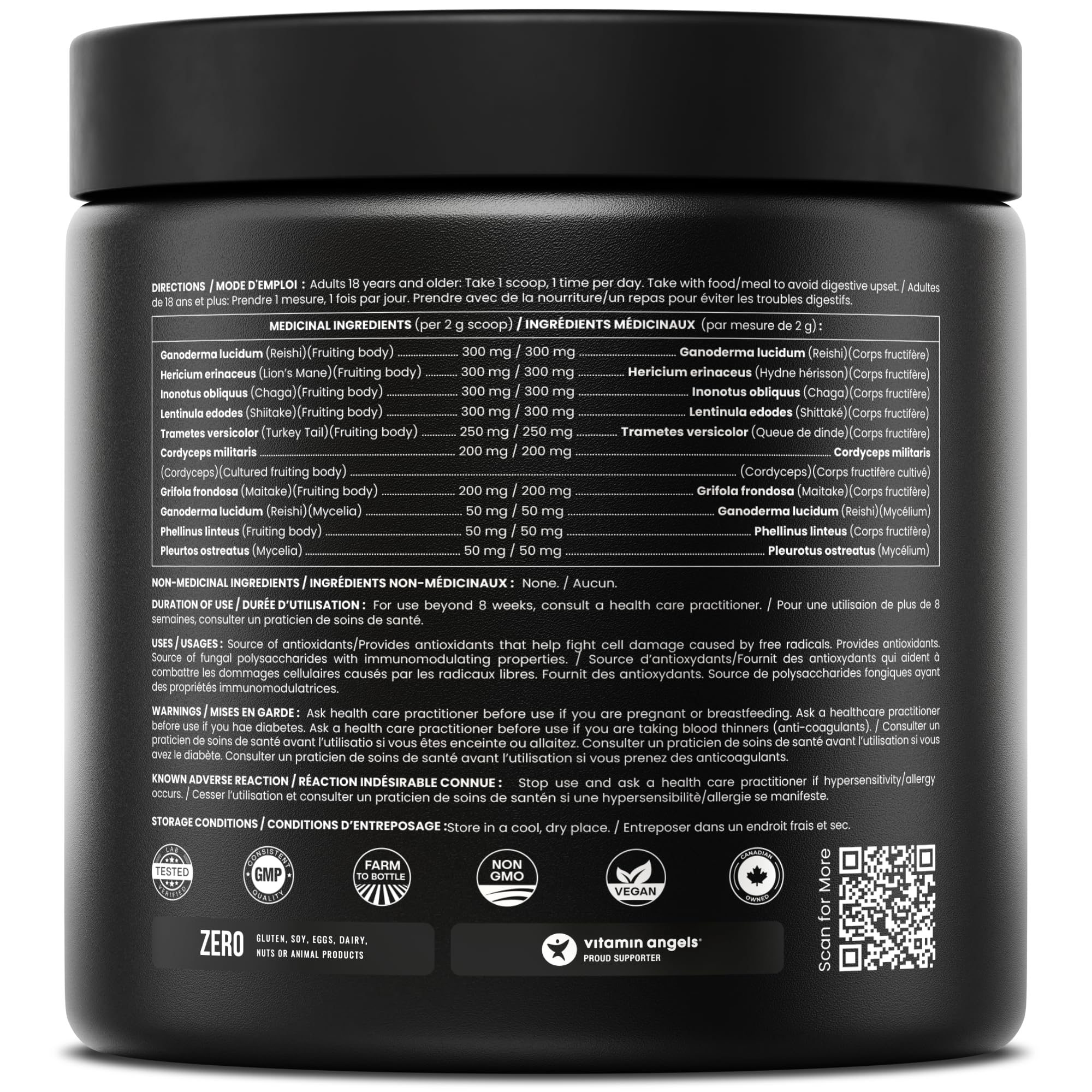 Organic Mushroom Powder - 10-in-1 Complex - Mushroom Supplement Powder Blend for Memory, Focus & Immune Support - Mushroom Blend For Coffee, Water, Smoothies - 8oz 🍁 All In One Marketplace Canada