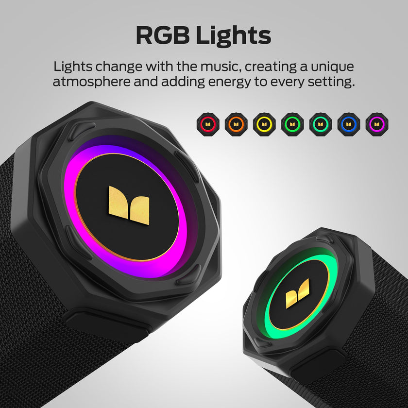 Monster Speaker S200 Wireless Portable Bluetooth Speaker, 24H Playtime, IPX6 Waterproof, 50W Stereo Sound, Bluetooth 5.4, Dual Bass Speakers, Perfect for Home, Parties, and Travel.Black 🍁 All In One Marketplace Canada