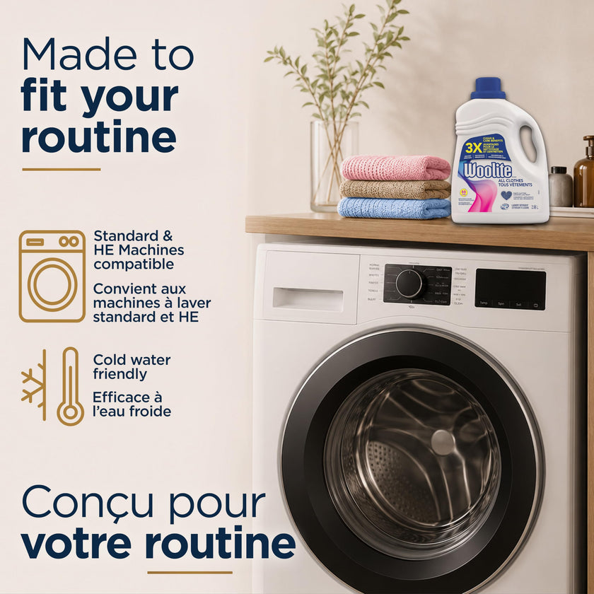 Woolite All Clothes Everyday Colour Safe Laundry Detergent; 2.96 L, 66 Loads; Helps Keep Clothes Looking Like New with Advanced Care & Fabric Guard Complex; Protects from Fading & Pilling Up 20 Washes 🍁 All In One Marketplace Canada
