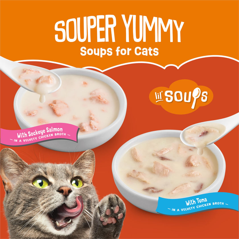 Friskies Lil' Soups Cat Treats, Fish-a-Licious 34g Cups (18 Pack x 2) 🍁 All In One Marketplace Canada