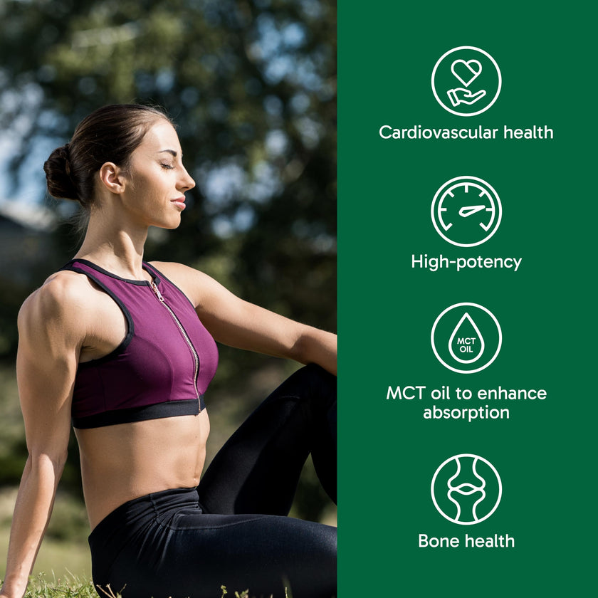 Organika Vitamin D3 + K2 (MK7)- 1000IU D3 and 120mcg K2 per capsule- High Potency, Supports Healthy Immune Function and Bones + Teeth- 300sftgl 🍁 All In One Marketplace Canada
