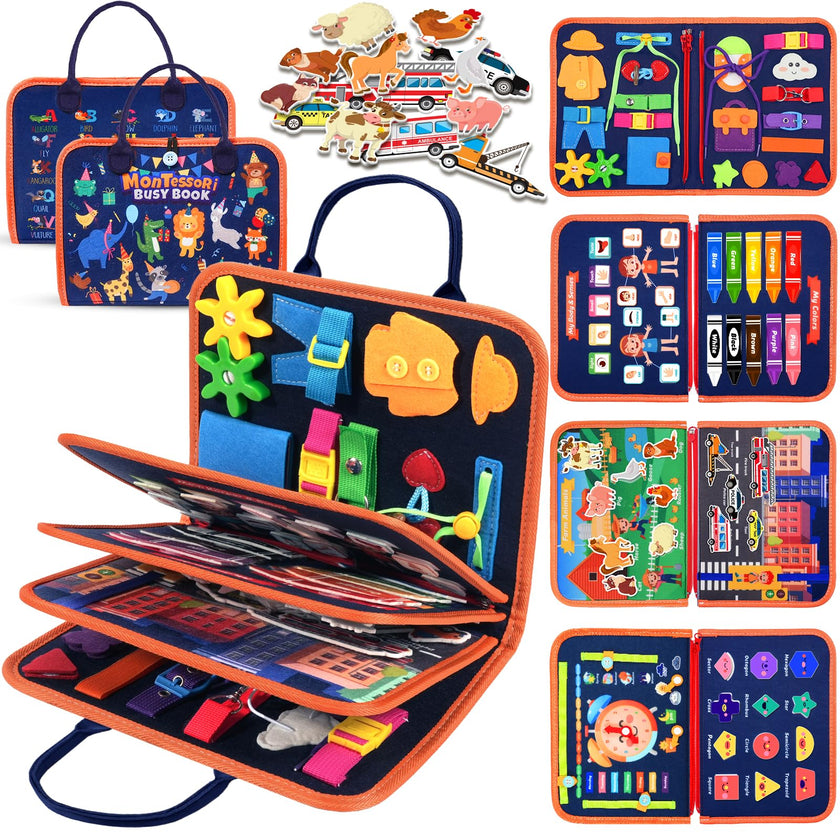 ZOOI Toddler Toys Busy Board - Montessori Toys for 1-5 Year Old Boy Girl Birthday Gifts for Kids, Sensory Toys Baby Essentials, Busy Book for Toddlers 1-5 Year Old, Airplane Activities Toys Gifts 🍁 All In One Marketplace Canada