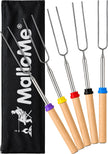 MalloMe Marshmallow Roasting Sticks - Smores Skewers for Fire Pit Kit - Hot Dog Camping Accessories Campfire Marshmellow 32 Inch Long Fork - 5 Pack 🍁 All In One Marketplace Canada