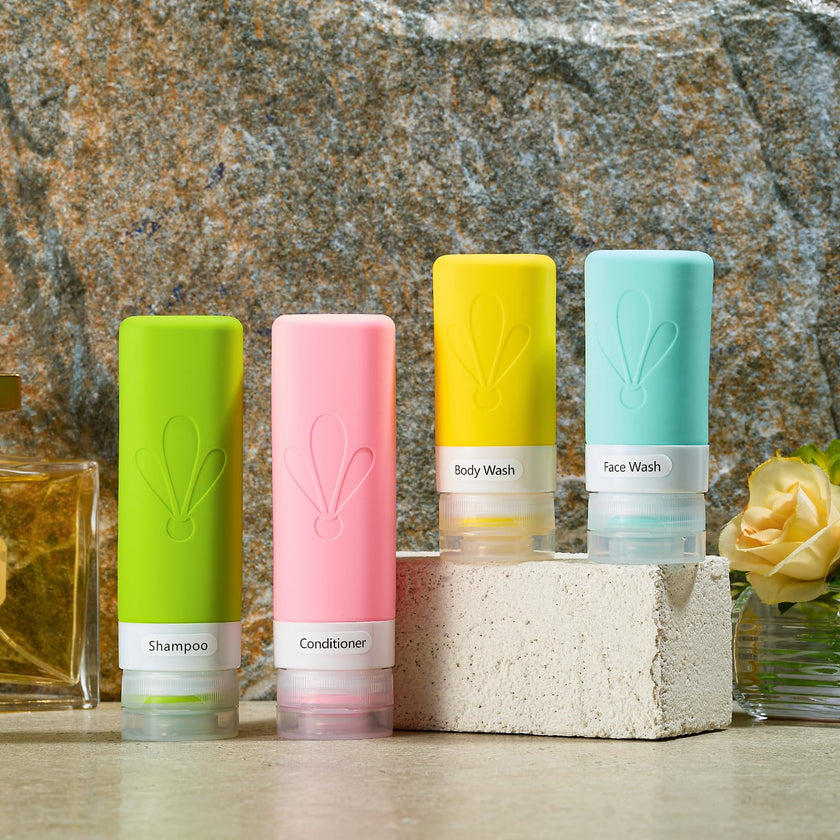 INSFIT 17 Pack Travel Bottles for Toiletries, TSA Approved 90ml 60ml Travel Size Toiletries, BPA Free Leak Proof Squeezable Silicone Tubes Travel Essentials for Shampoo Conditioner Lotion Soap 🍁 All In One Marketplace Canada