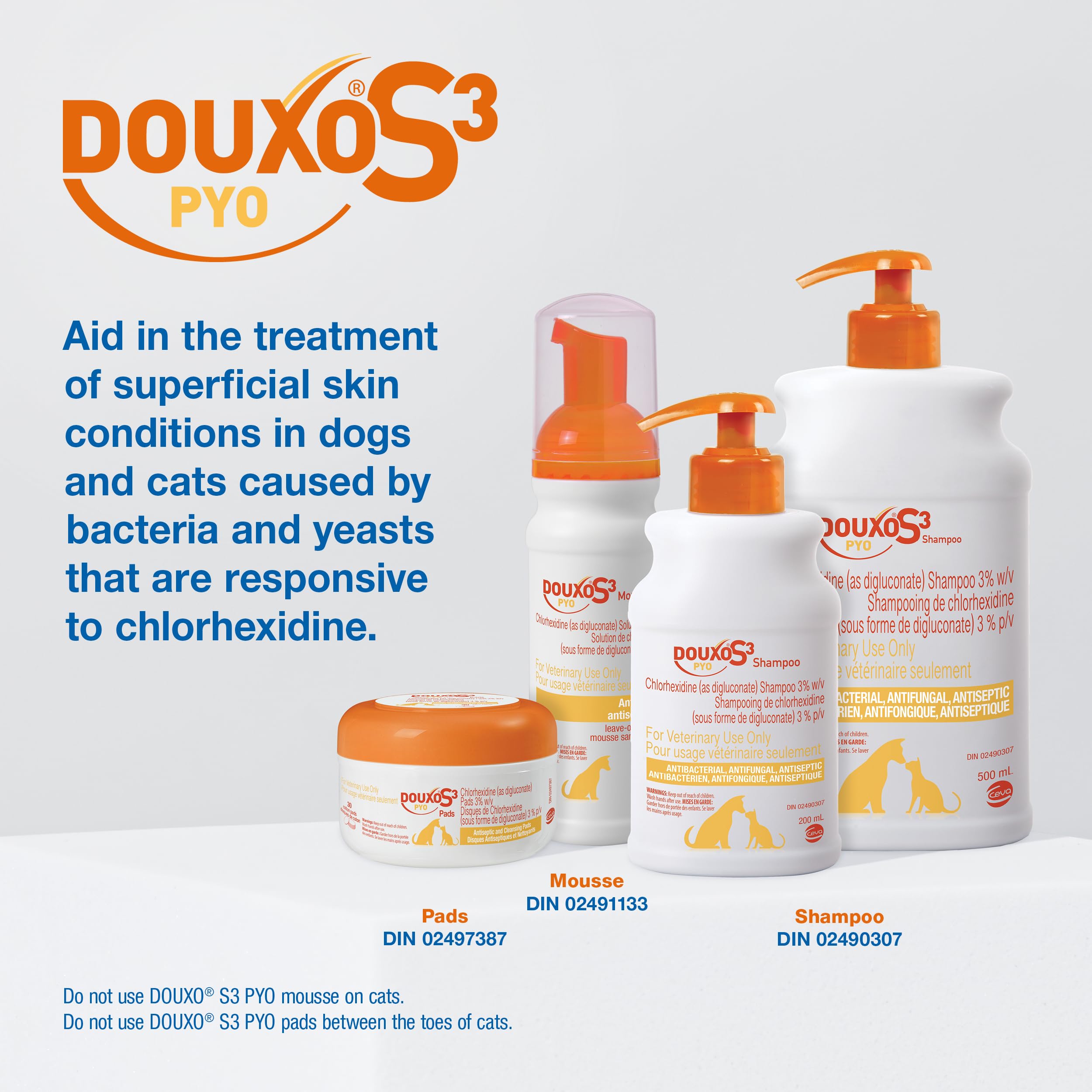 Douxo S3 Pyo Mousse, Contains 3% Chlorhexidine, for Dogs, 5.1 fl. oz. (150mL) 🍁 All In One Marketplace Canada