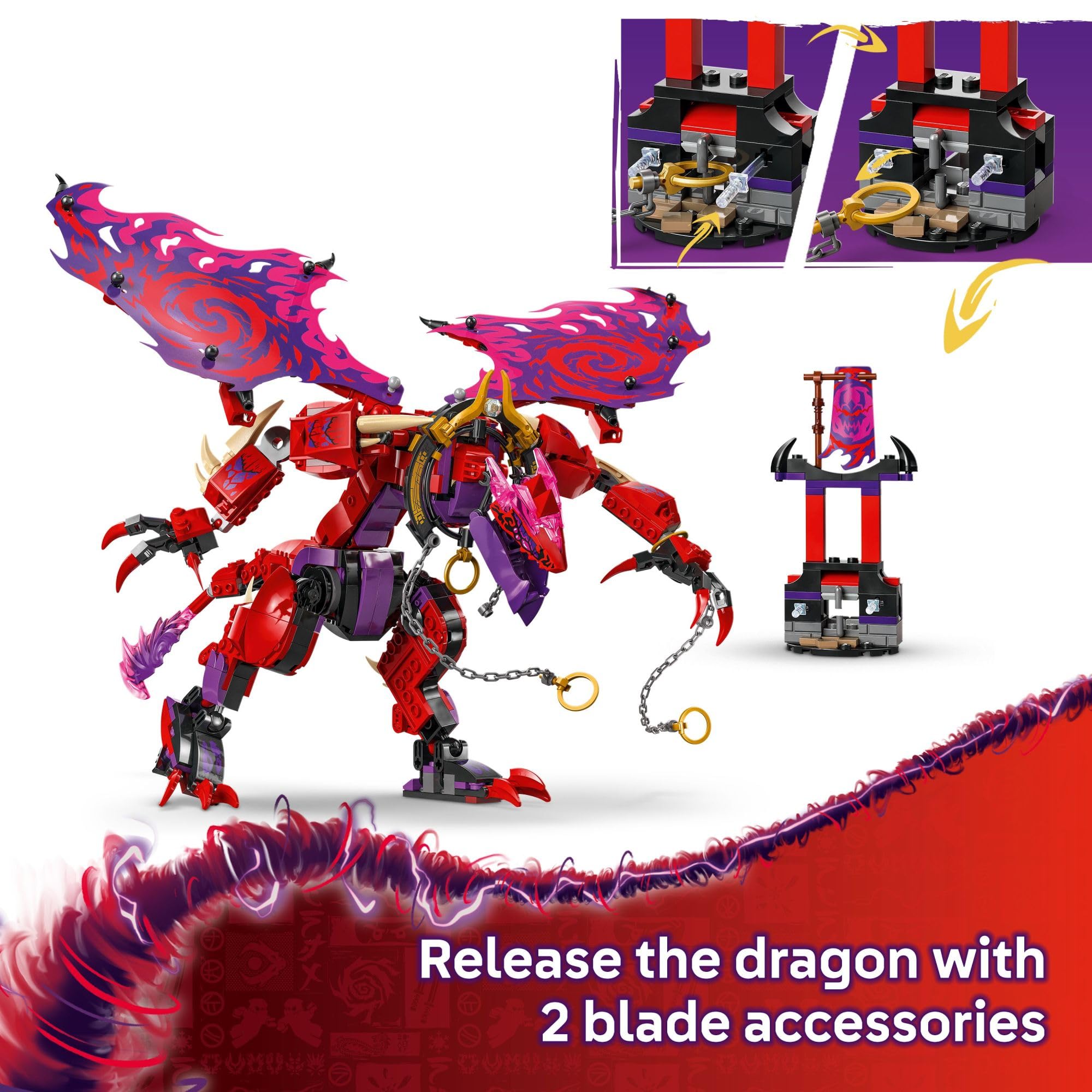 LEGO NINJAGO Thunderfang Dragon of Chaos Building Toy for Kids Ages 8+ - Dragon Rising Playset with 6 Minifigures and Poseable Dragon Figure - Birthday Gift Idea for Boys and Girls - 71832 🍁 All In One Marketplace Canada