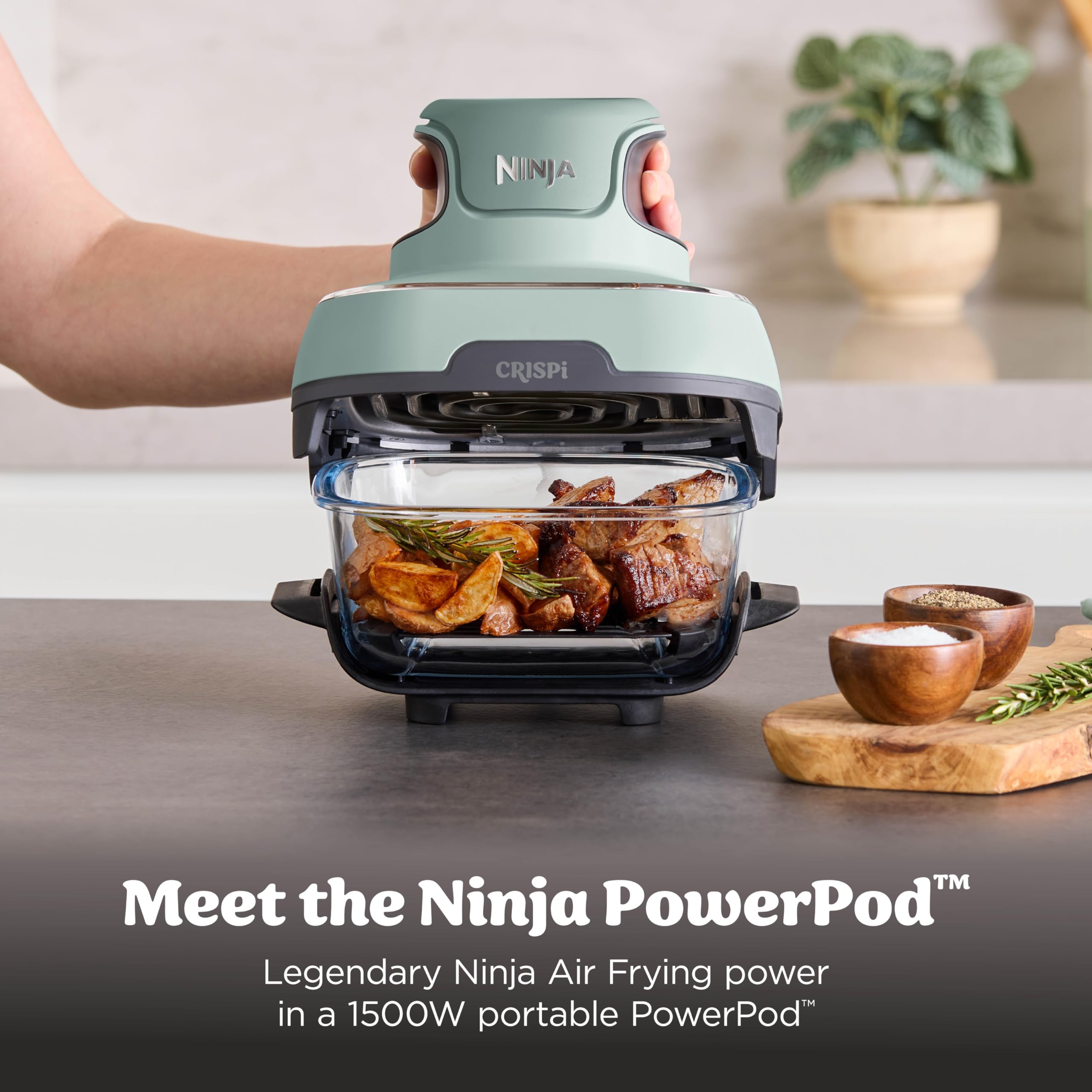 Ninja Crispi Portable Glass Air Fryer Cooking System – 4-Qt & 6-Cup CleanCrisp Containers, Nontoxic, Leak-Proof, Dishwasher Safe – Air Fry, Bake, Max Crisp, Recrisp FN101CGN (Canadian Version) 🍁 All In One Marketplace Canada
