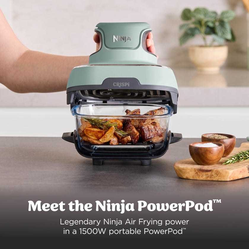 Ninja Crispi Portable Glass Air Fryer Cooking System – 4-Qt & 6-Cup CleanCrisp Containers, Nontoxic, Leak-Proof, Dishwasher Safe – Air Fry, Bake, Max Crisp, Recrisp FN101CGN (Canadian Version) 🍁 All In One Marketplace Canada