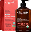 Cliganic Organic Jojoba Oil 473ml, 100% Pure | Bulk, Natural Cold Pressed Unrefined Hexane Free for Hair & Face | Base Carrier Oil 🍁 All In One Marketplace Canada