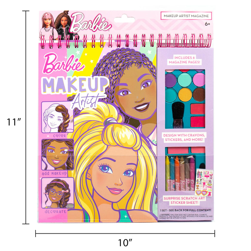 Barbie Makeup Artist Magazine, Create Your Own Hair & Makeup Looks Using Stencils, Stickers, Crayons, Pretend Makeup, Barbie Toys, Barbie Craft Kits, Drawing Kit, 6 Year Old Girl Birthday Gift 🍁 All In One Marketplace Canada