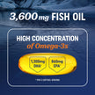 Triple Strength Omega 3 Fish Oil | 120 Softgels | 3600 mg Fish Oil | Over 2100mg of Omega-3 Fatty Acids | Heart and Cognitive Support | 1300mg EPA + 860mg DHA | Wild Caught & Burpless | 120 Ct 🍁 All In One Marketplace Canada