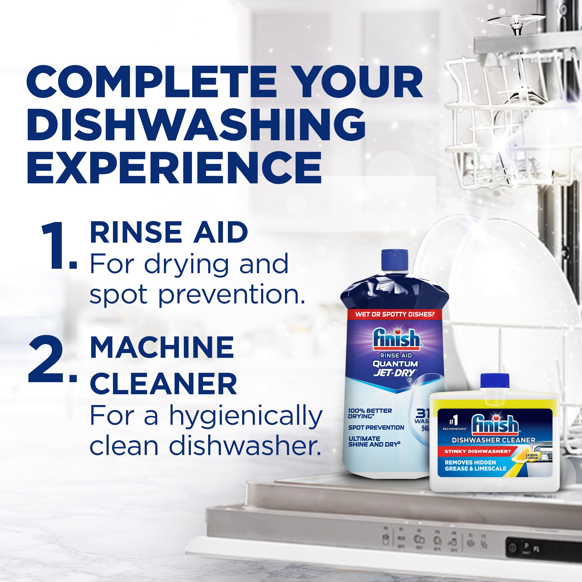 Finish Quantum Ultimate Dishwasher Detergent Pods, 3-Chamber Formula with Powerball, 2X Grease Fighting*, 24H Dried-On Stains, Deep Clean, Virtually Spotless Shine, No Pre-Rinse, 82 Tabs 🍁 All In One Marketplace Canada