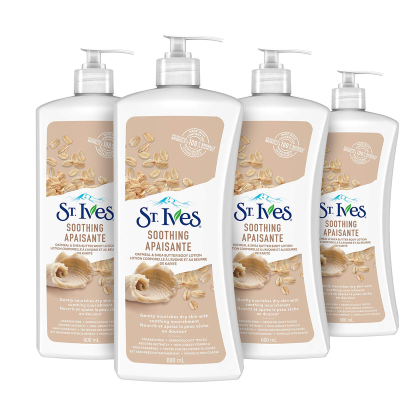 St. Ives Soothing Oatmeal & Shea Butter Body Lotion 4 x 600 mL 🍁 All In One Marketplace Canada