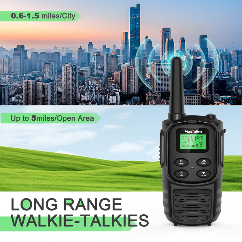 Walkie Talkies Long Range for Adult, MT10 Rechargeable Walkie Talkies FRS Two Way Radio, NOAA, 1200mAh Li-ion Battery USB-C Cable, LED Flashlight, VOX Walkie Talkie for Hiking Camping 2Pack 🍁 All In One Marketplace Canada