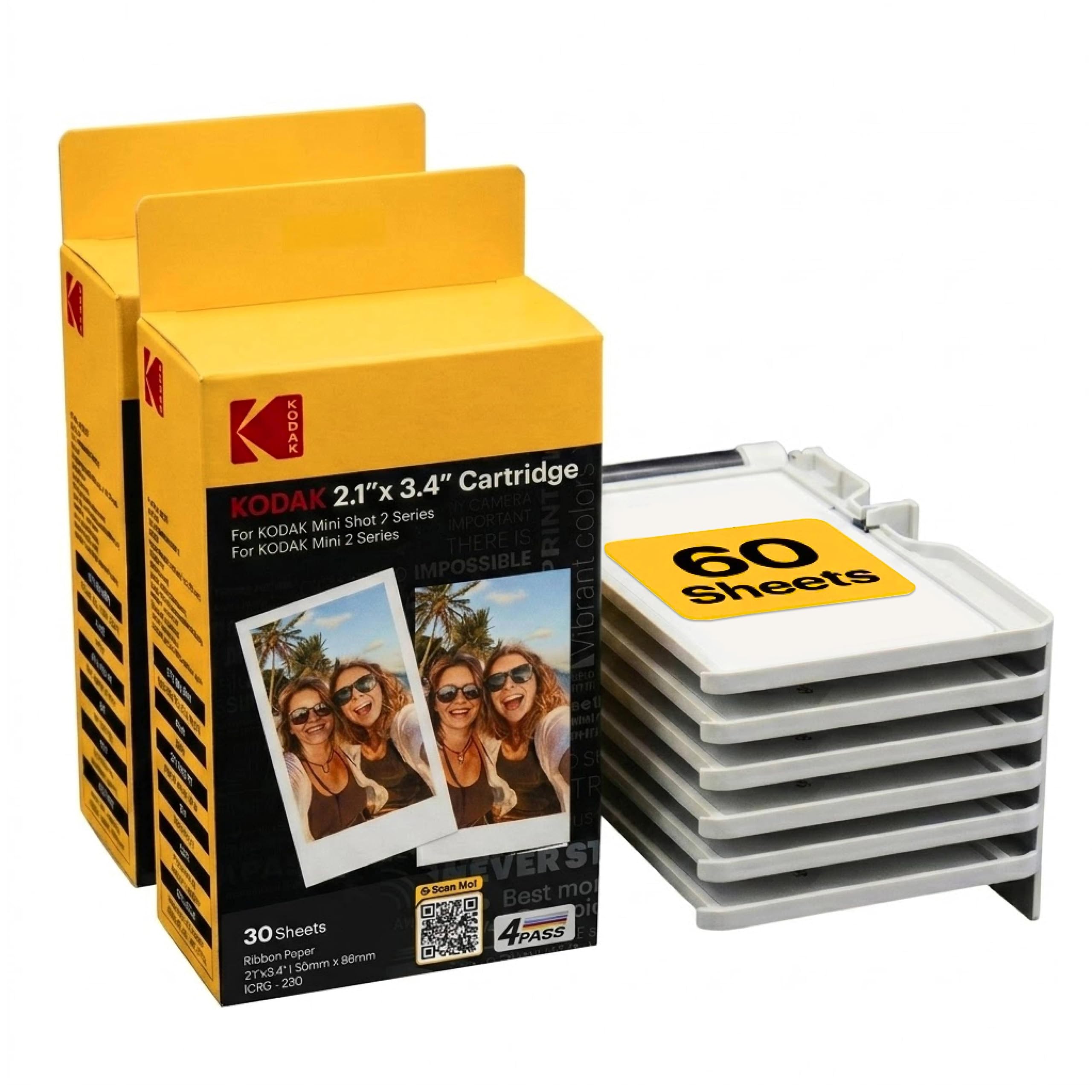 Kodak 4PASS Film Cartridge 5.4 x 8.6 cm (60 Sheets) for Kodak Mini 2 Retro and Mini Shot 2 Retro 🍁 All In One Marketplace Canada