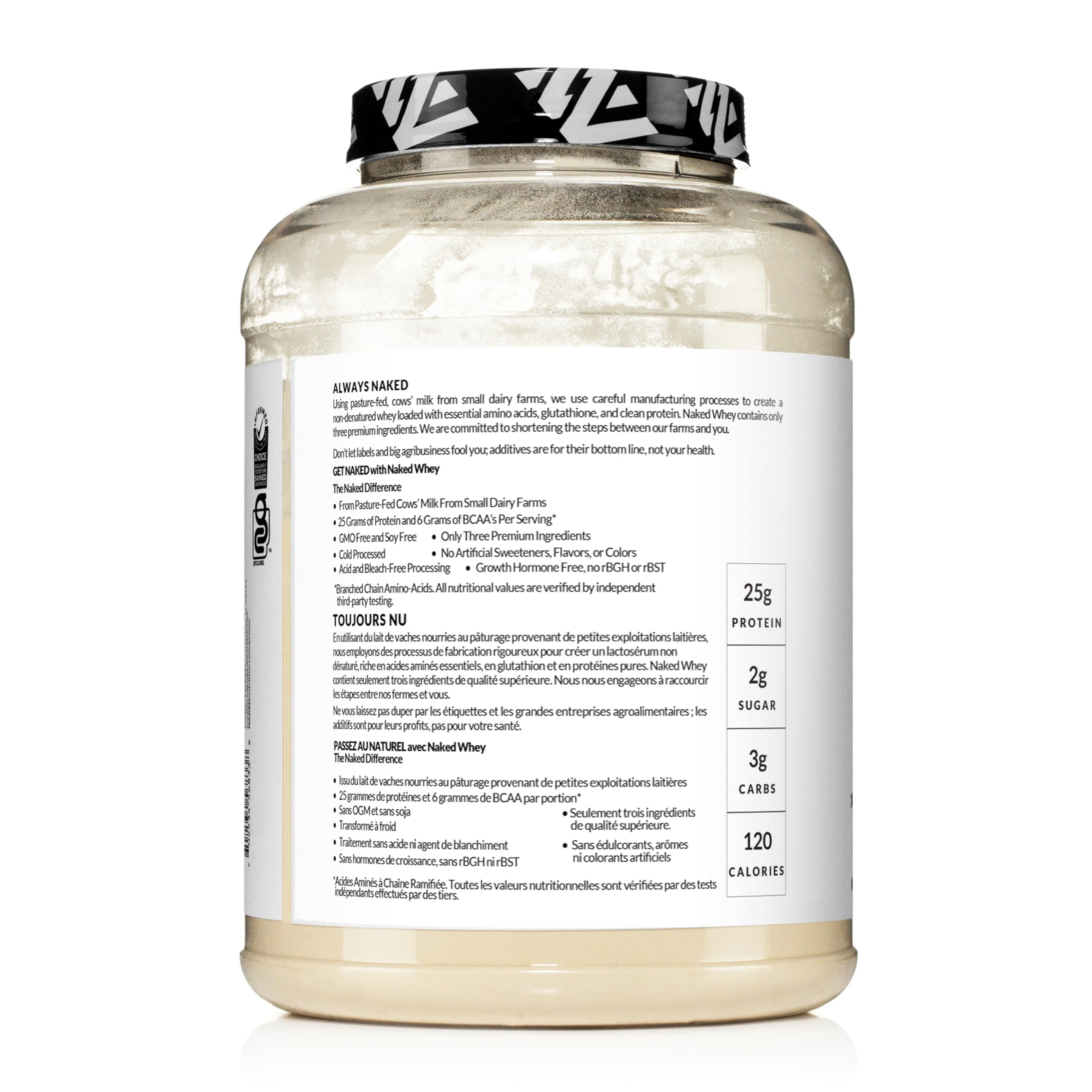 NAKED WHEY 5LB 100% Grass Fed Whey Protein Powder - 1 Undenatured, Bulk, Unflavored - GMO, Soy, and Gluten Free - No Preservatives - Stimulate Muscle Growth - Enhance Recovery - 76 Servings 🍁 All In One Marketplace Canada