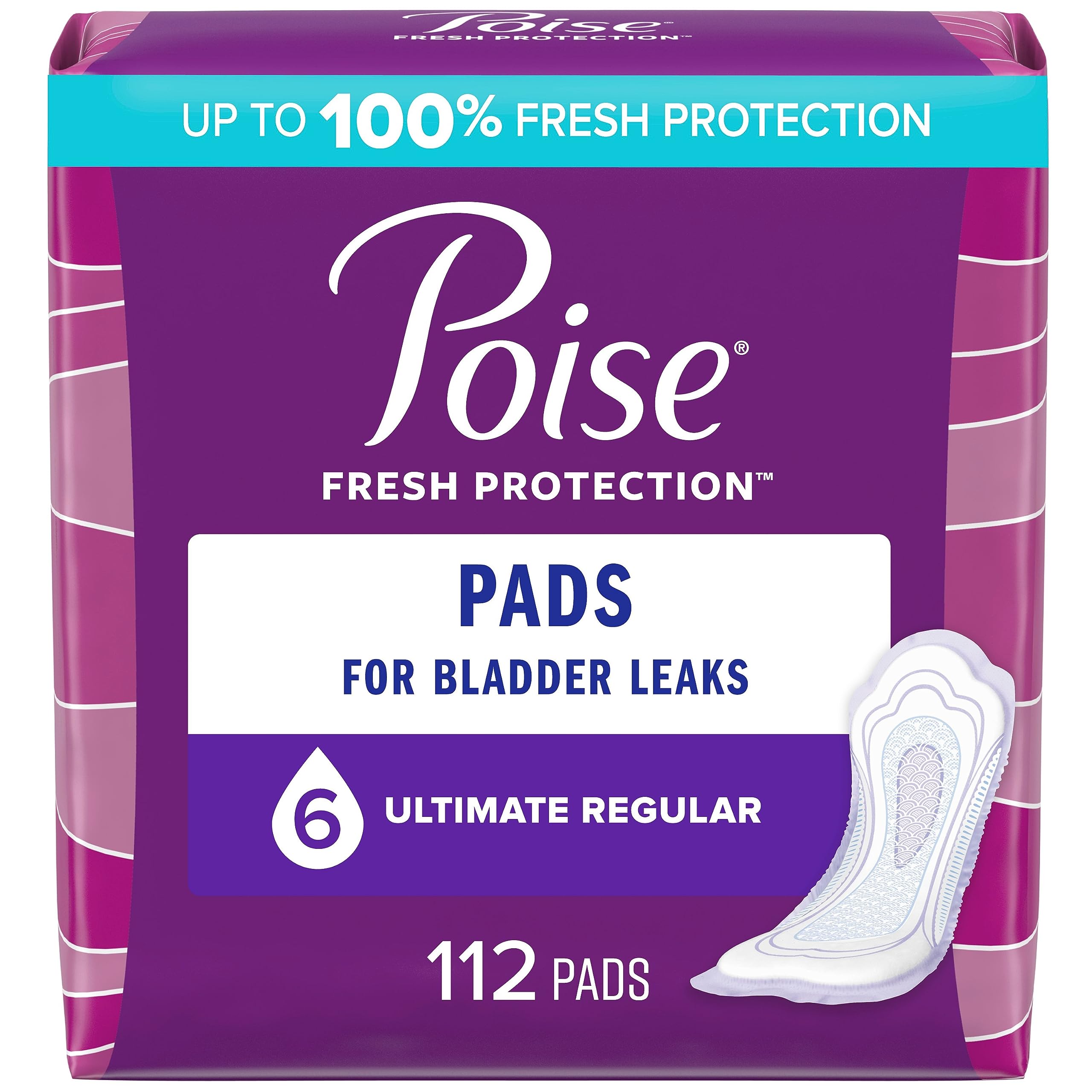 Poise Postpartum Incontinence Pads, Ultimate Absorbency, Regular Length, 112 Count (2 Packs of 56) 🍁 All In One Marketplace Canada