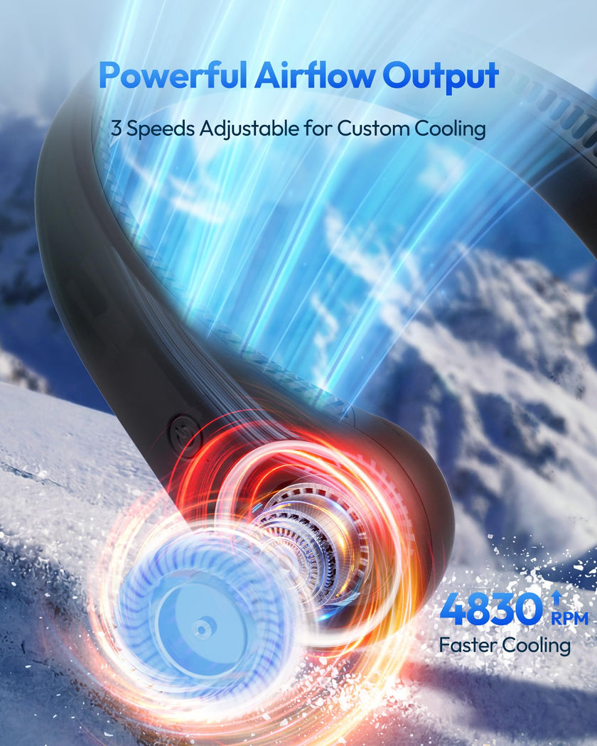 Gaiatop Portable Neck Fan Rechargeable, Hands-Free 360° Cooling, 23.5hrs Runtime, Battery Powered Personal Fan Ventilateur de Cou, Summer Outdoor Travel Essentials, Birthday Gifts for Women Men Dad 🍁 All In One Marketplace Canada