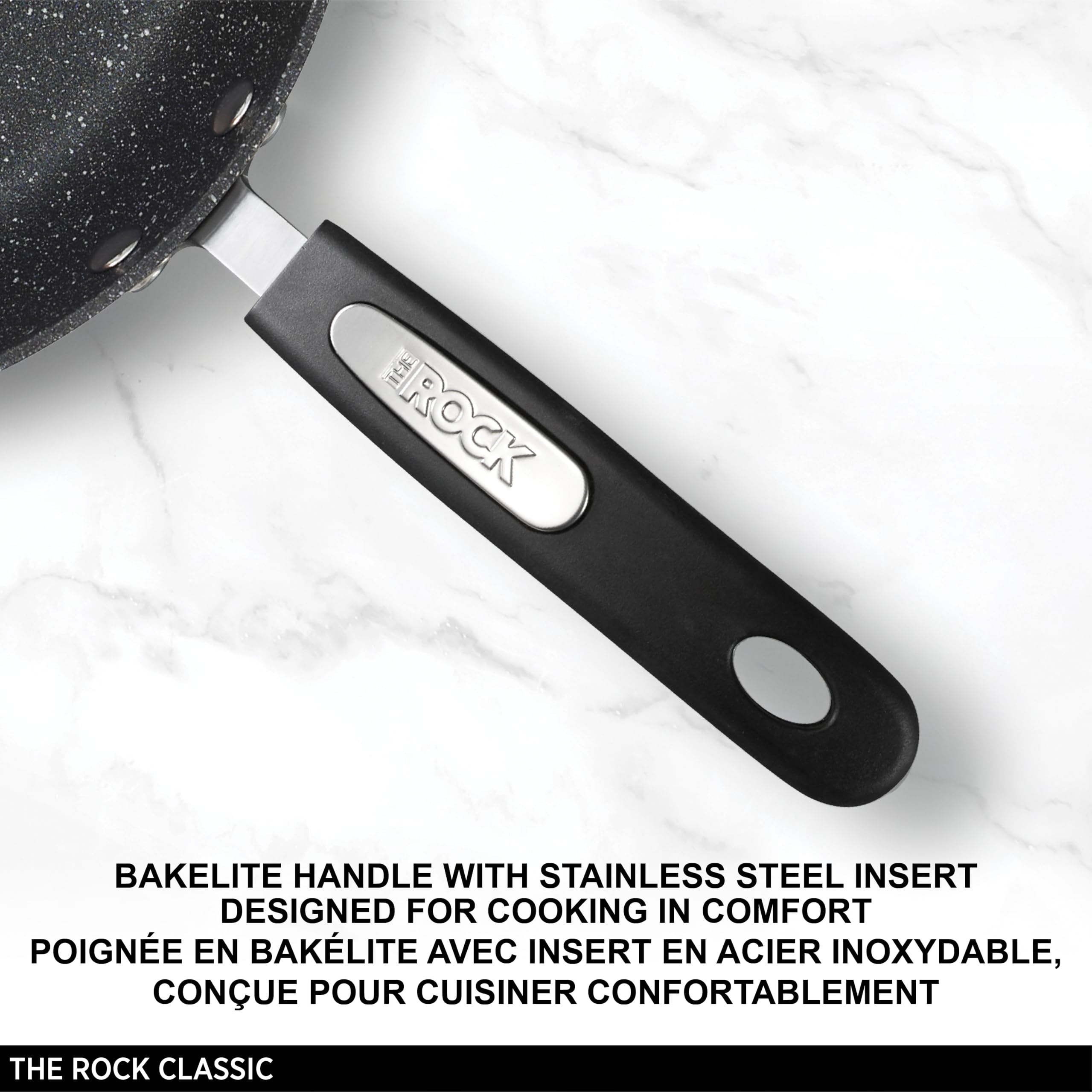 Starfrit The Rock 1.4L (1.5Qt) Non-Stick Saucepan - Durable Forged Aluminum - Oven Safe - PFOA Free - Easy to Clean - Black 🍁 All In One Marketplace Canada