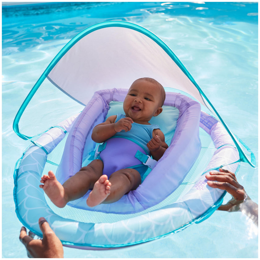 Swimways Infant Spring Float, Baby Pool Float with Canopy & UPF Protection, Swimming Pool Accessories for Kids 3-9 Months, Mermaid 🍁 All In One Marketplace Canada